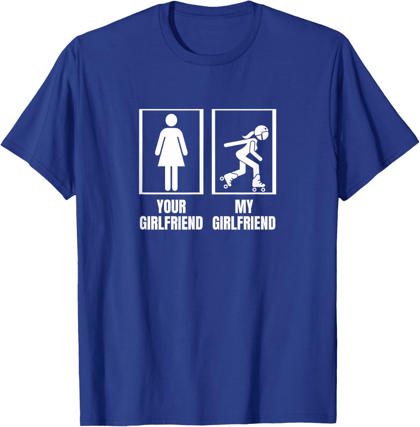 Your Girlfriend My Girlfriend Proud Boyfriend Roller Derby T-Shirt - T-Shirt | Royal