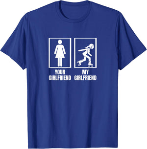 Your Girlfriend My Girlfriend Proud Boyfriend Roller Derby T-Shirt - T-Shirt | Royal