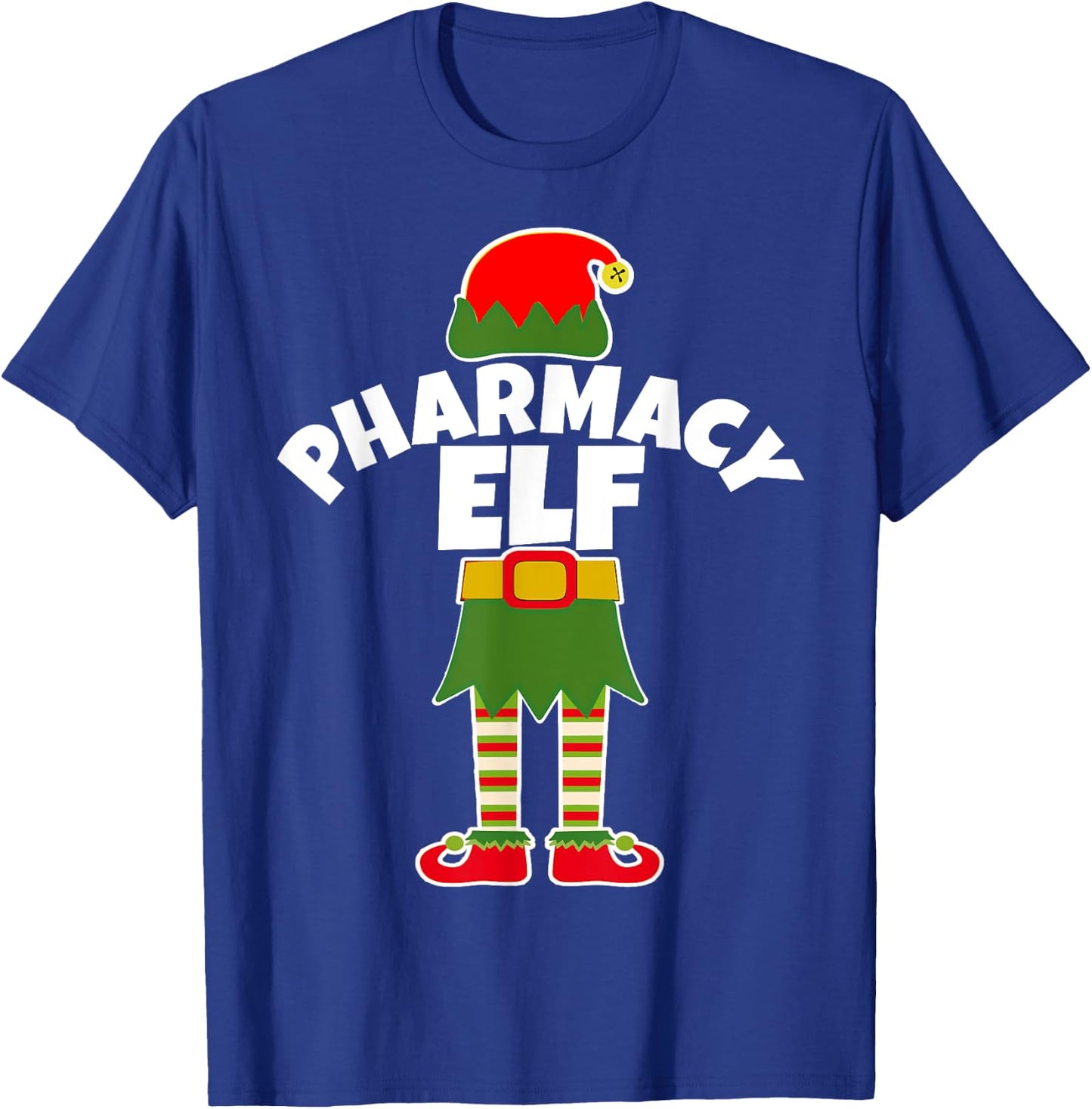 Pharmacy Elf Funny Pharmacist Tech Holiday Christmas T Shirt T-Shirt - T-Shirt | Royal
