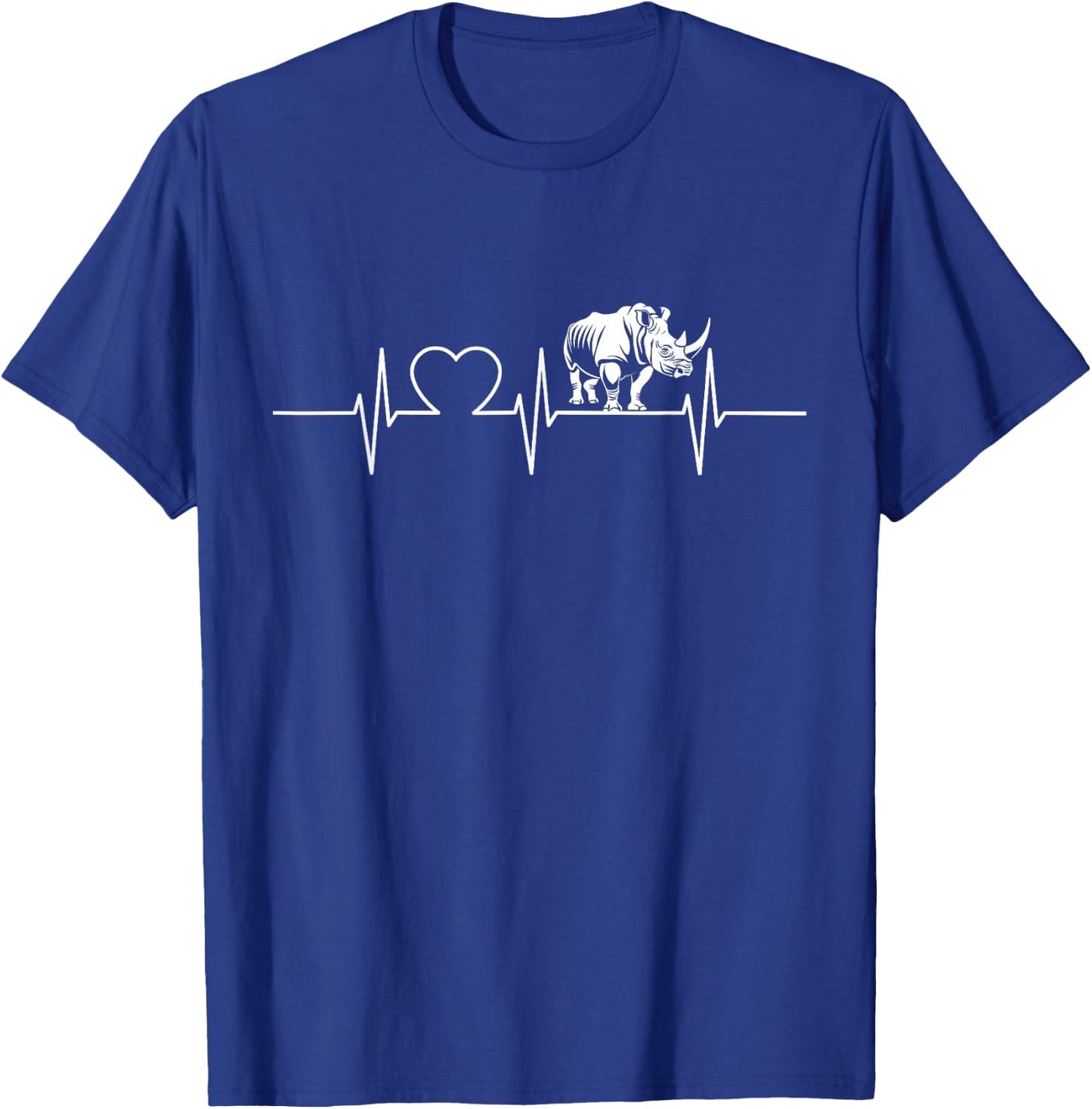 Rhinoceroses Rhinos Rhinoceros Rhino Heartbeat T-Shirt - T-Shirt | Royal