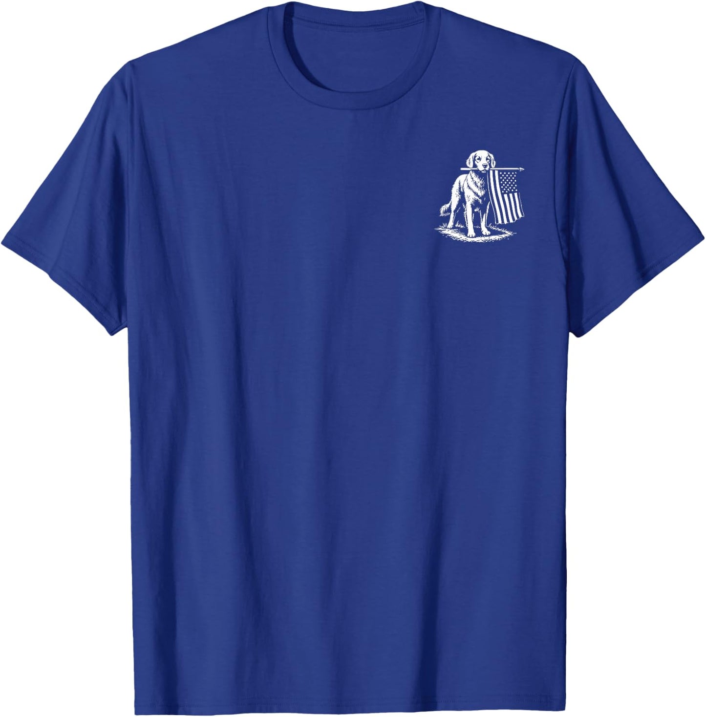 (2 Sided) Golden Retriever Patriotic Dog 250 Years 1776 2026 T-Shirt - T-Shirt | Royal