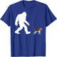 Bigfoot Walking Beagle Sasquatch with Beagle Dog T-Shirt - T-Shirt | Royal