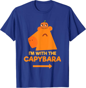 I'm With The Capybara Capy Animal Lover Lazy Halloween T-Shirt - T-Shirt | Royal