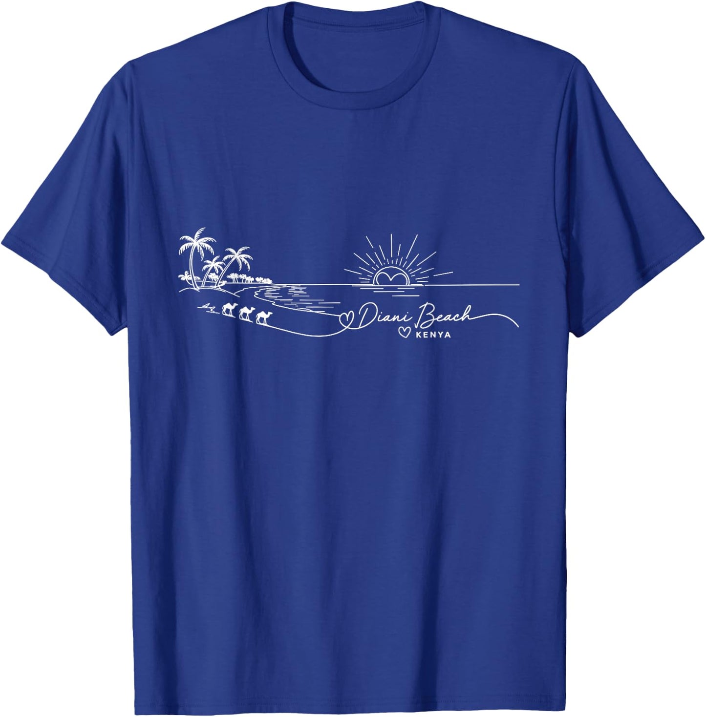 Diani Beach Kenya Signature Heart Art - Beach Souvenir T-Shirt - T-Shirt | Royal