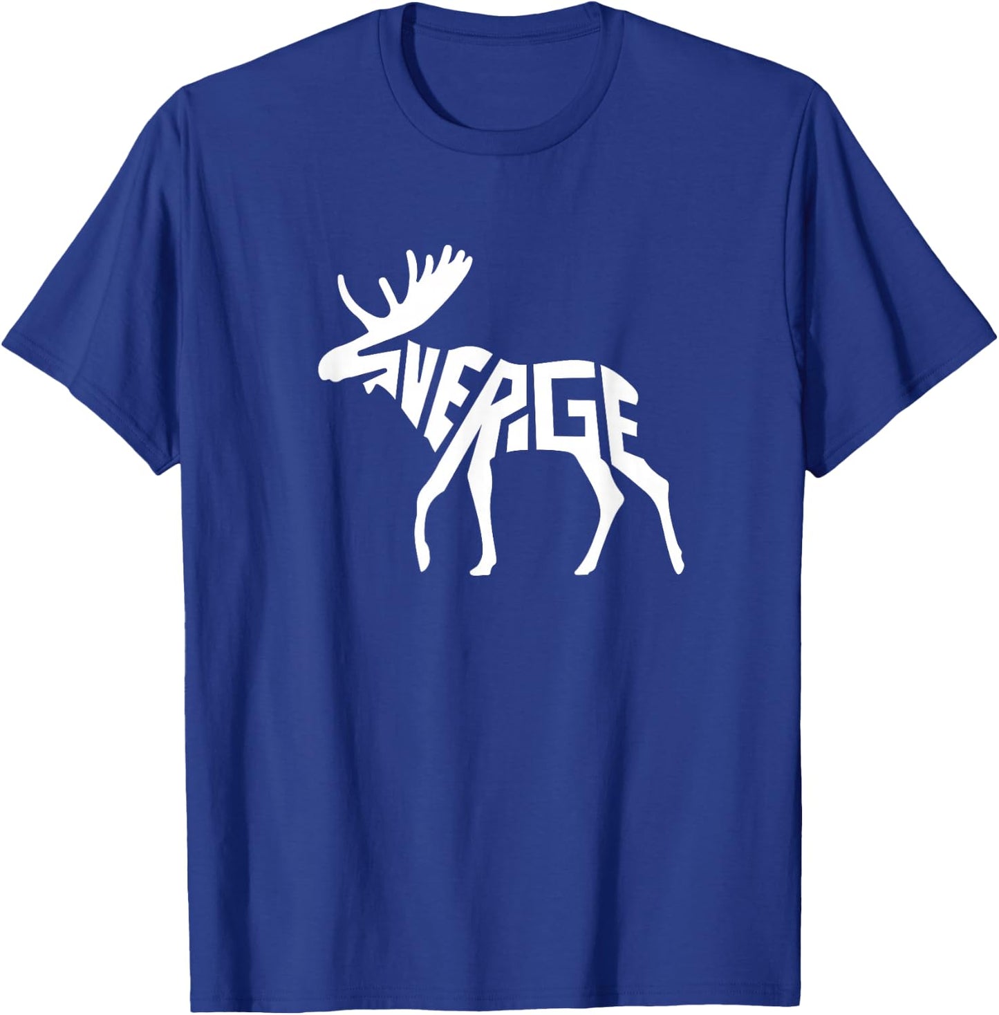 Sweden Sverige Moose Word Art - Funny Animal T-Shirt - T-Shirt | Royal