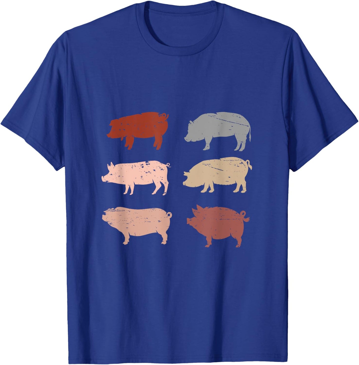 Retro Pig Lover Farm Animals Swine Vintage Pig T-Shirt - T-Shirt | Royal