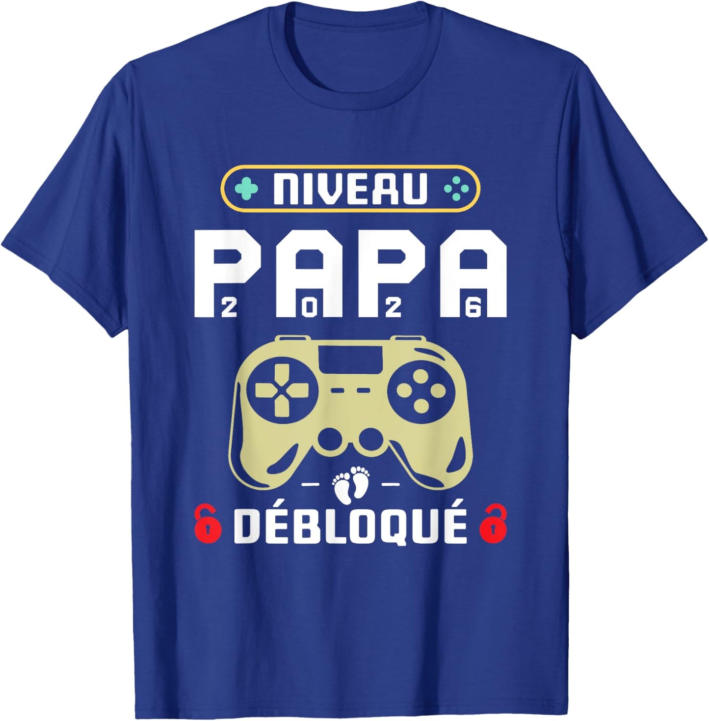 Dad Gamer in 2026 - Unlocked Dad Level Baby Riding T-Shirt - T-Shirt | Royal