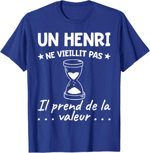 Henri Value | Birthday Funny Funny Dad Father Name , Black, S T-Shirt - T-Shirt | Royal