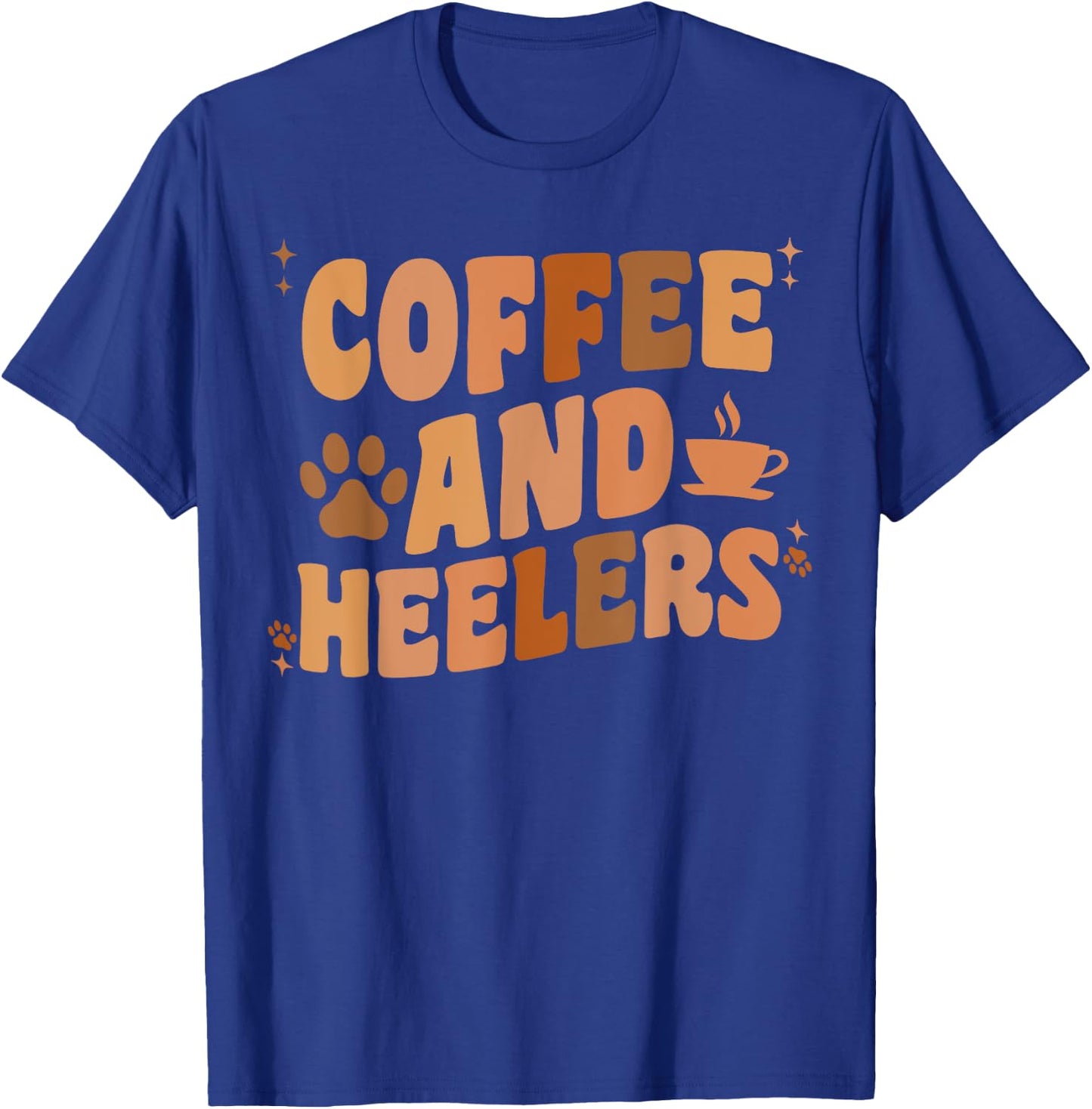 Coffee And Heelers Dog Red Blue Australian Cattle Heeler Dog Men Women Girls Kids T-Shirt - T-Shirt | Royal