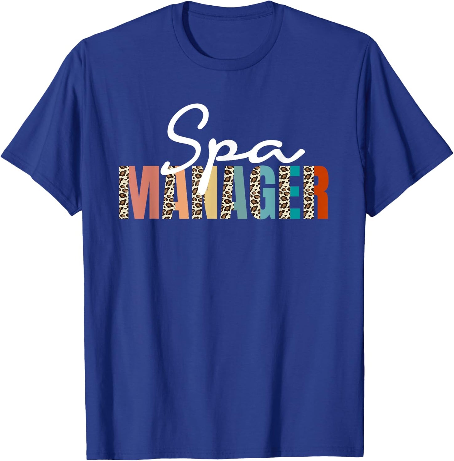 Spa Manager Leopard Pattern Apparel Wellness Center T-Shirt - T-Shirt | Royal