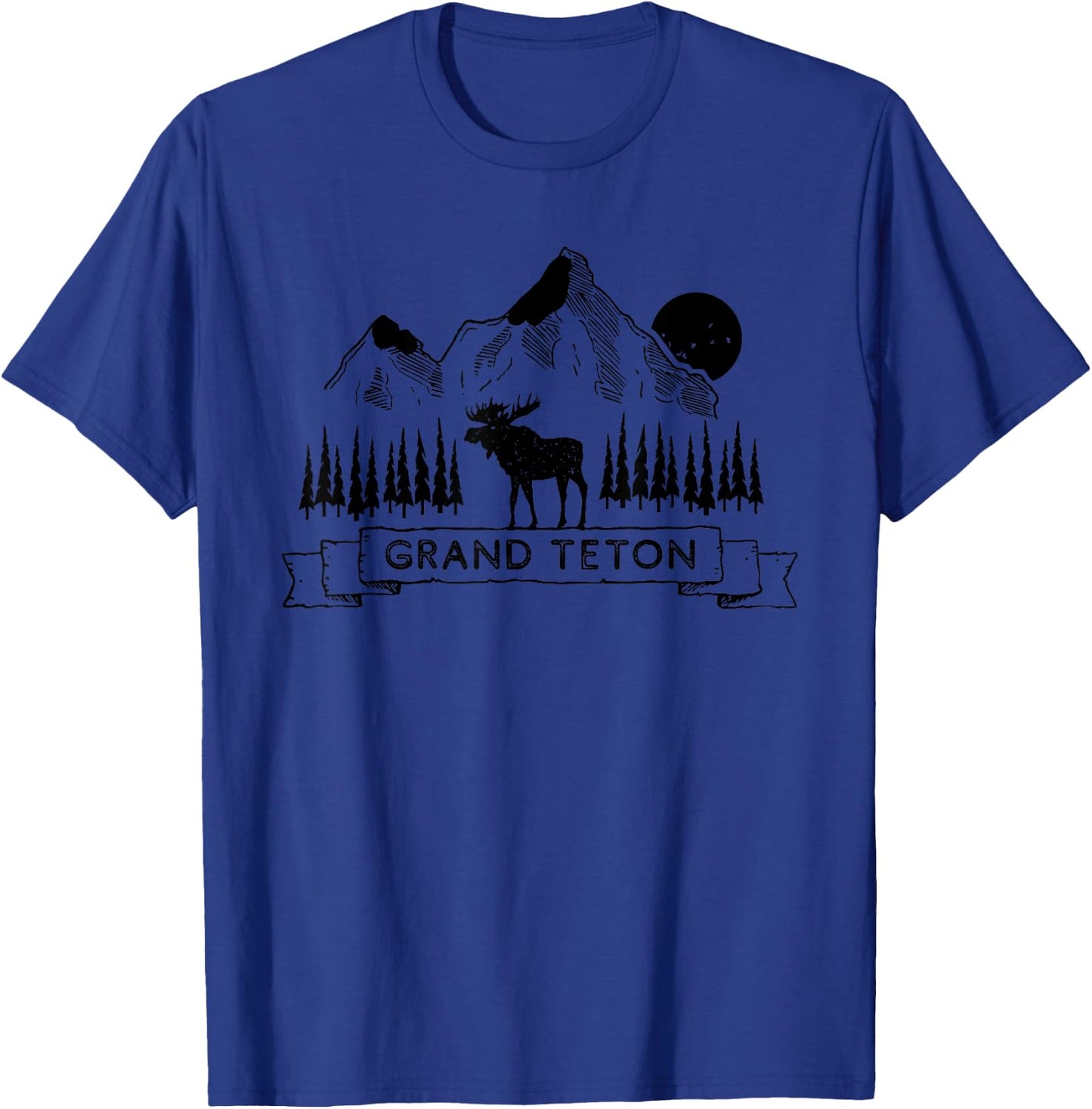 Grand Teton National Park | Grand Teton Wyoming Moose Gift T-Shirt - T-Shirt | Royal
