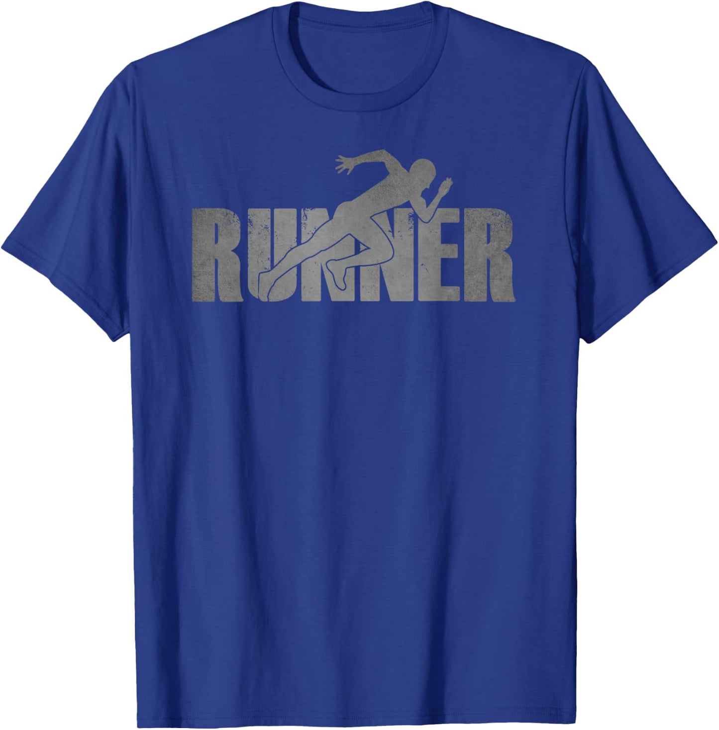 Runner Track & Field Cross Country Marathon Running Graphic T-Shirt - T-Shirt | Royal