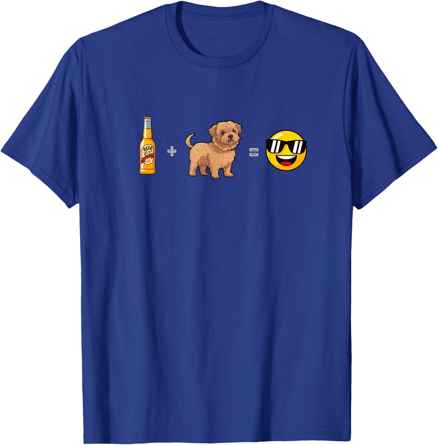 Norfolk Terrier + Beer Dog Dad Happy Men Pet Lover T-Shirt - T-Shirt | Royal