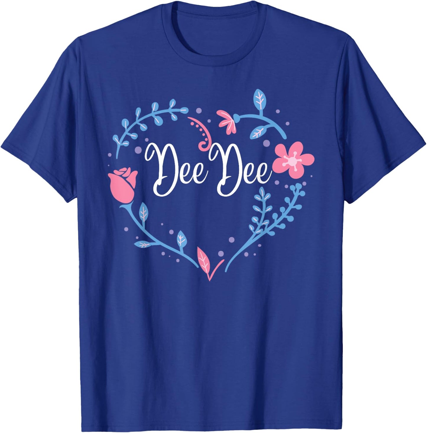 Flower DeeDee Grandma Christmas Birthday Gift T-Shirt - T-Shirt | Royal