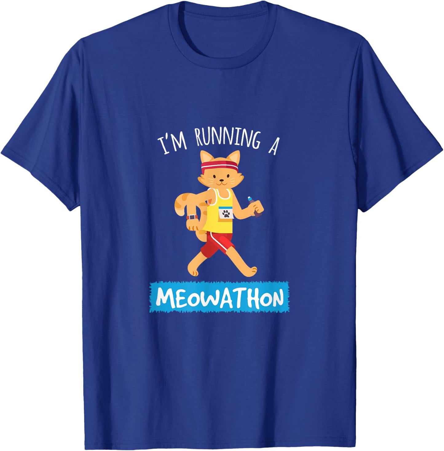 Funny Cat Running Cross Country Gift Men T-Shirt - T-Shirt | Royal