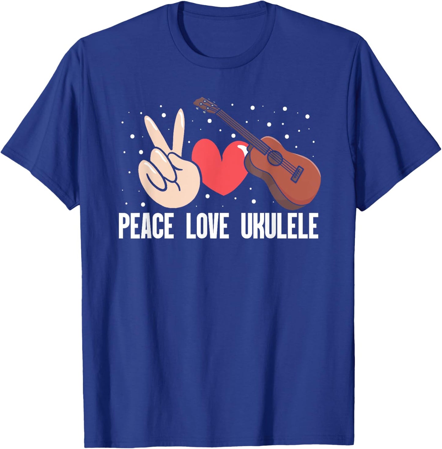 Peace Love Ukulele T-Shirt - T-Shirt | Royal