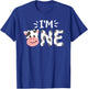 I'm One 1st Birthday Cow Farm Theme Party 1 Year Old Toddler T-Shirt - T-Shirt | Royal