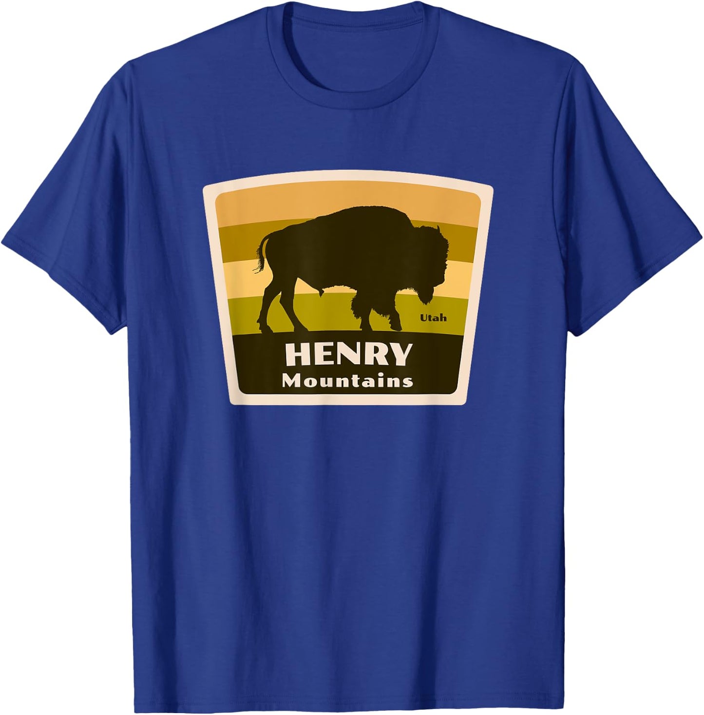 Henry Mountains Utah Bison Herd Vacation Trip Souvenir T-Shirt - T-Shirt | Royal