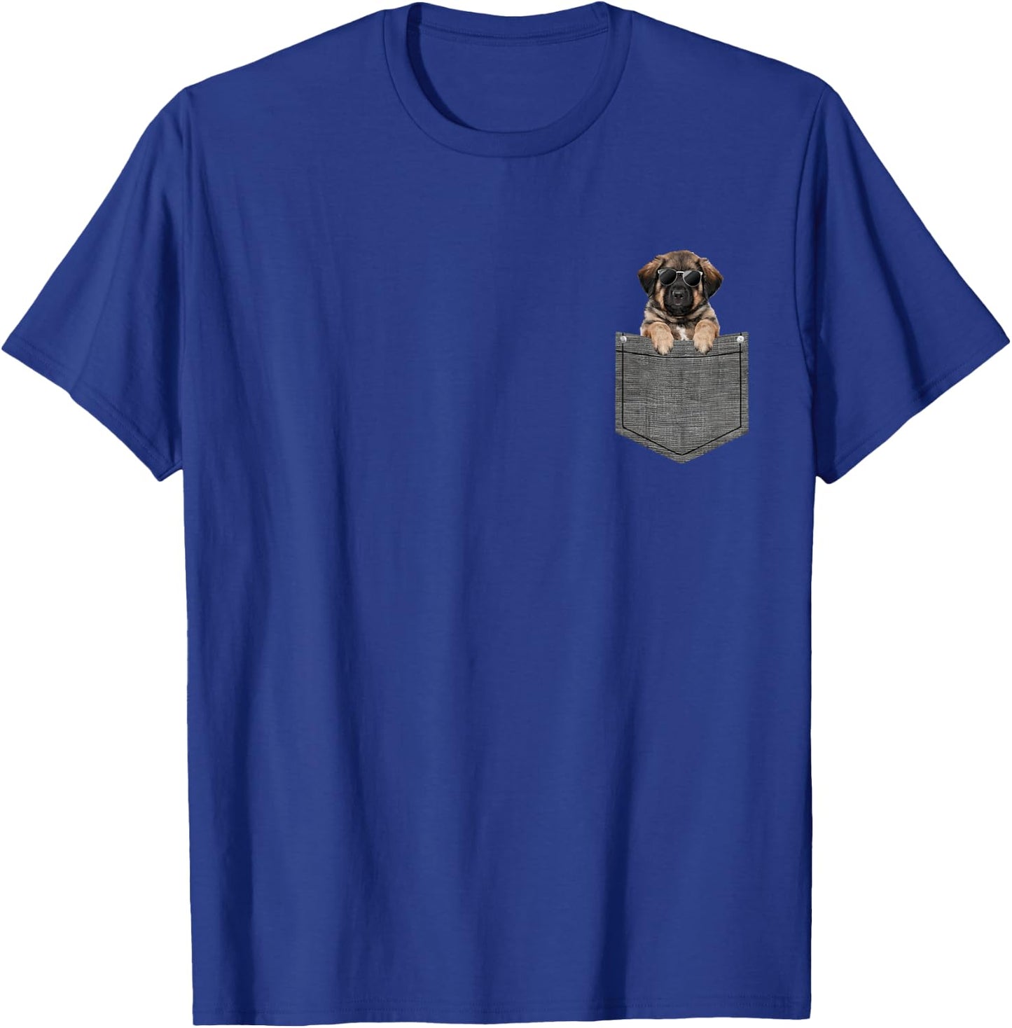 Leonberger in Chest Pocket, black T-Shirt - T-Shirt | Royal