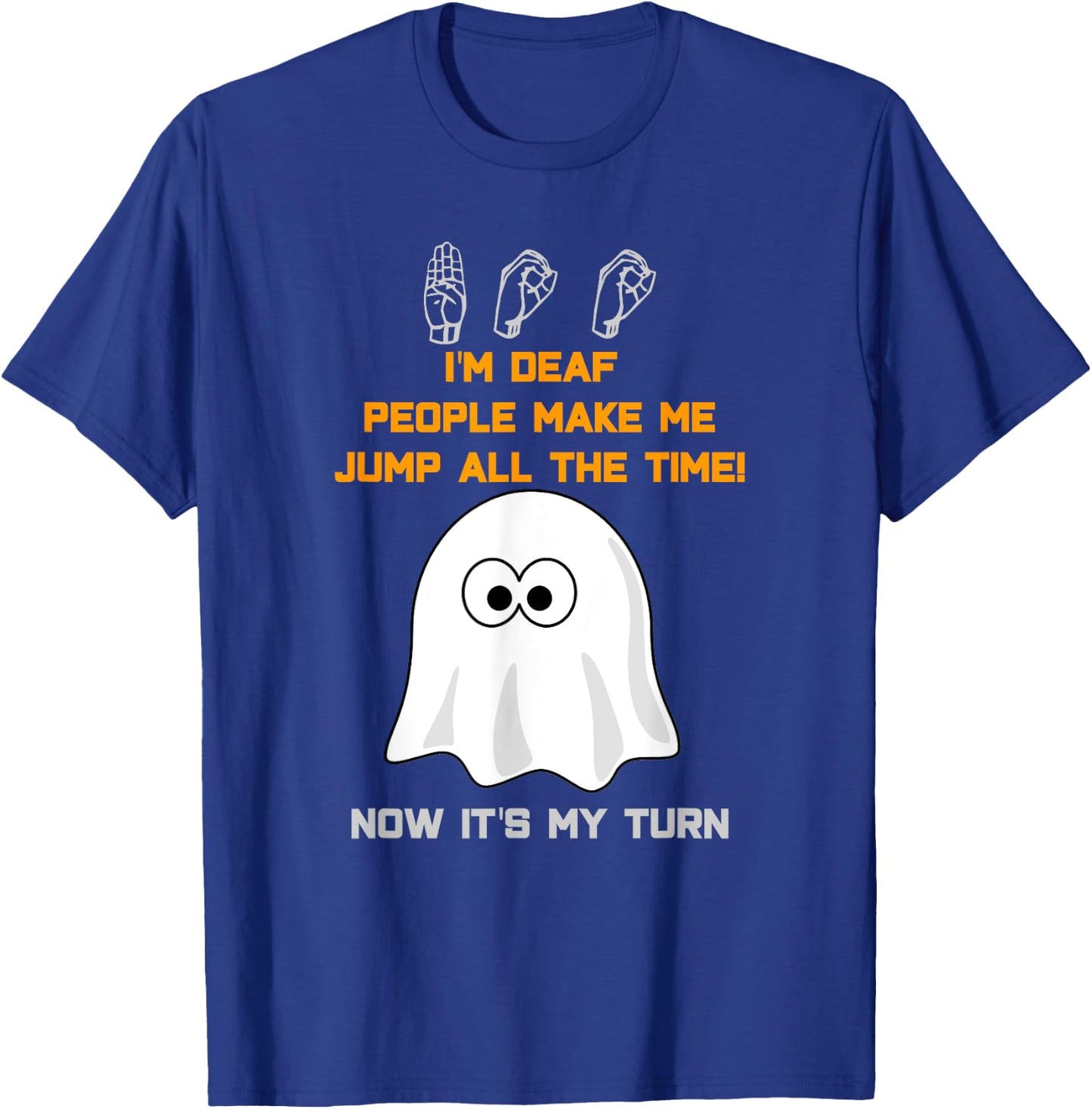 Boo Ghost ASL Funny Halloween sign language T-Shirt - T-Shirt | Royal