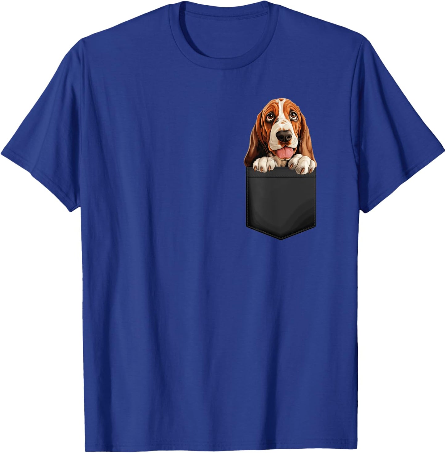 Basset Hound Puppy In A Pocket Animal Lover , Black, S T-Shirt - T-Shirt | Royal