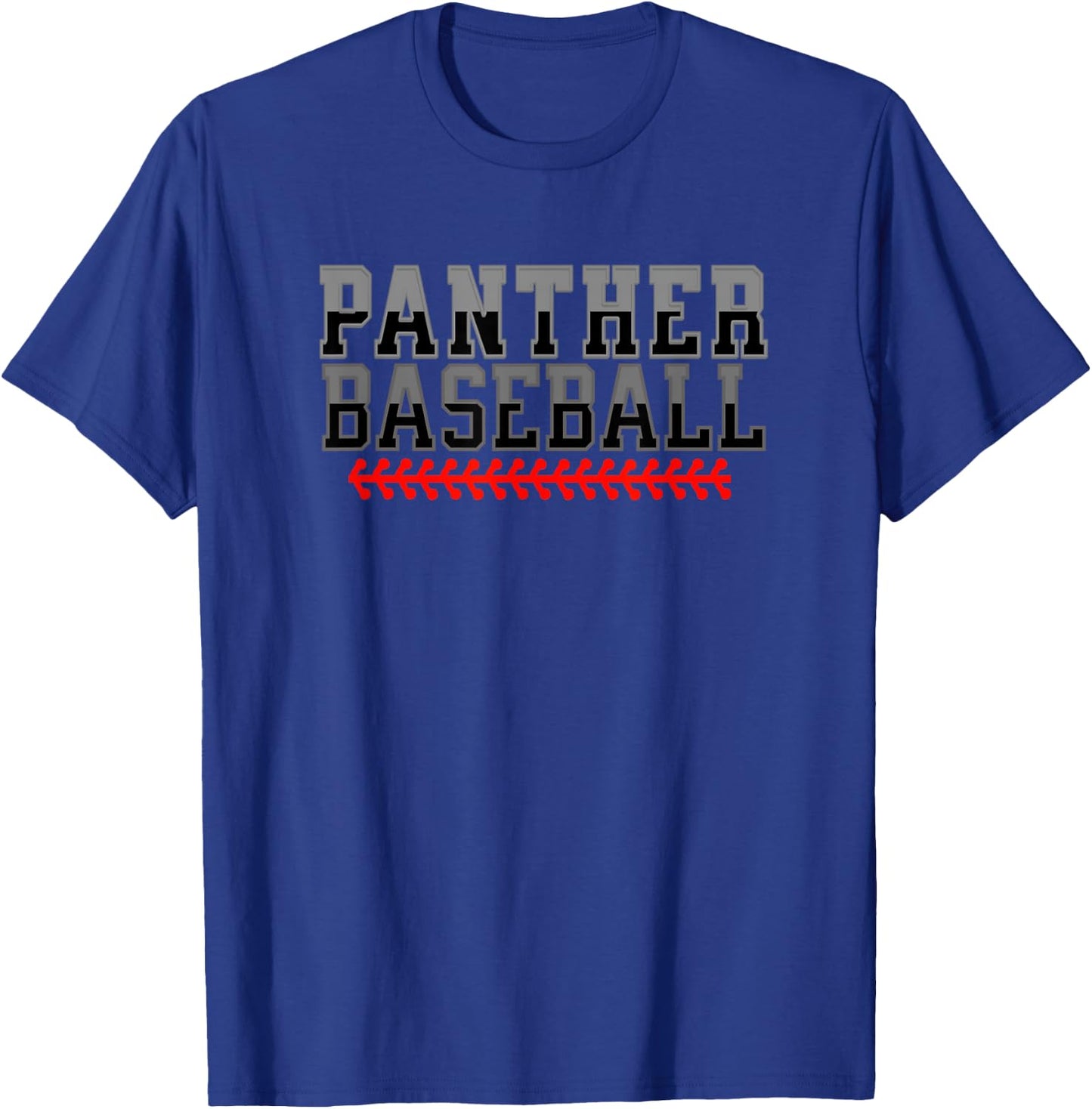 Panther Baseball Stitch Design T-Shirt - T-Shirt | Royal