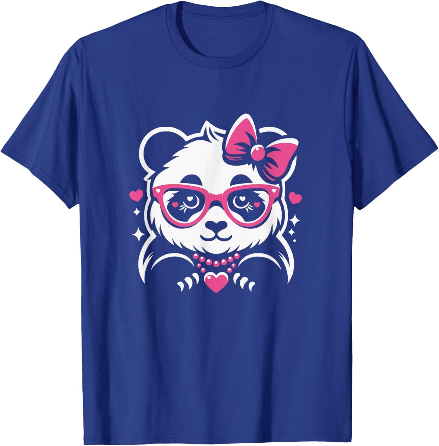 Cute Panda For Girls Graphic Art Design T-Shirt - T-Shirt | Royal