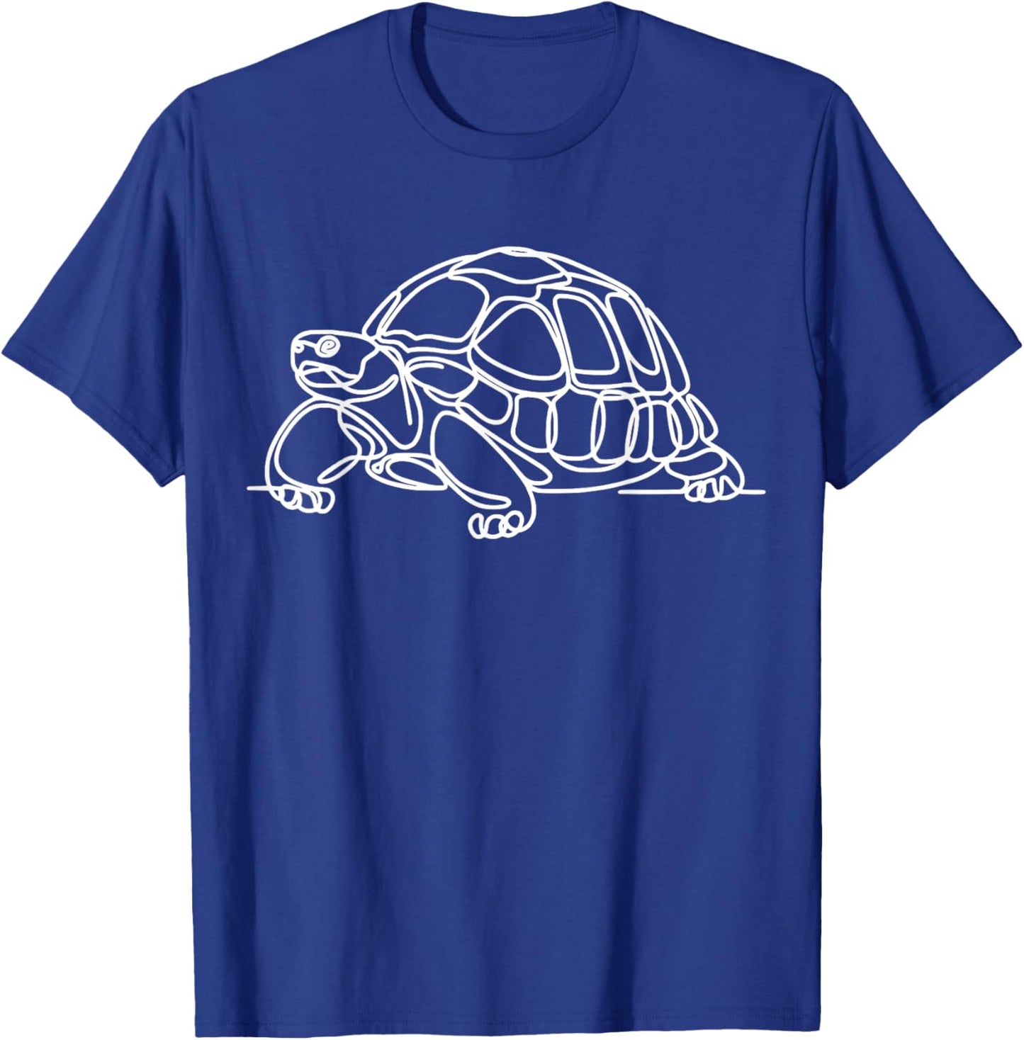 Line Art Simple Drawing Artwork Russian Tortoise Reptile T-Shirt - T-Shirt | Royal