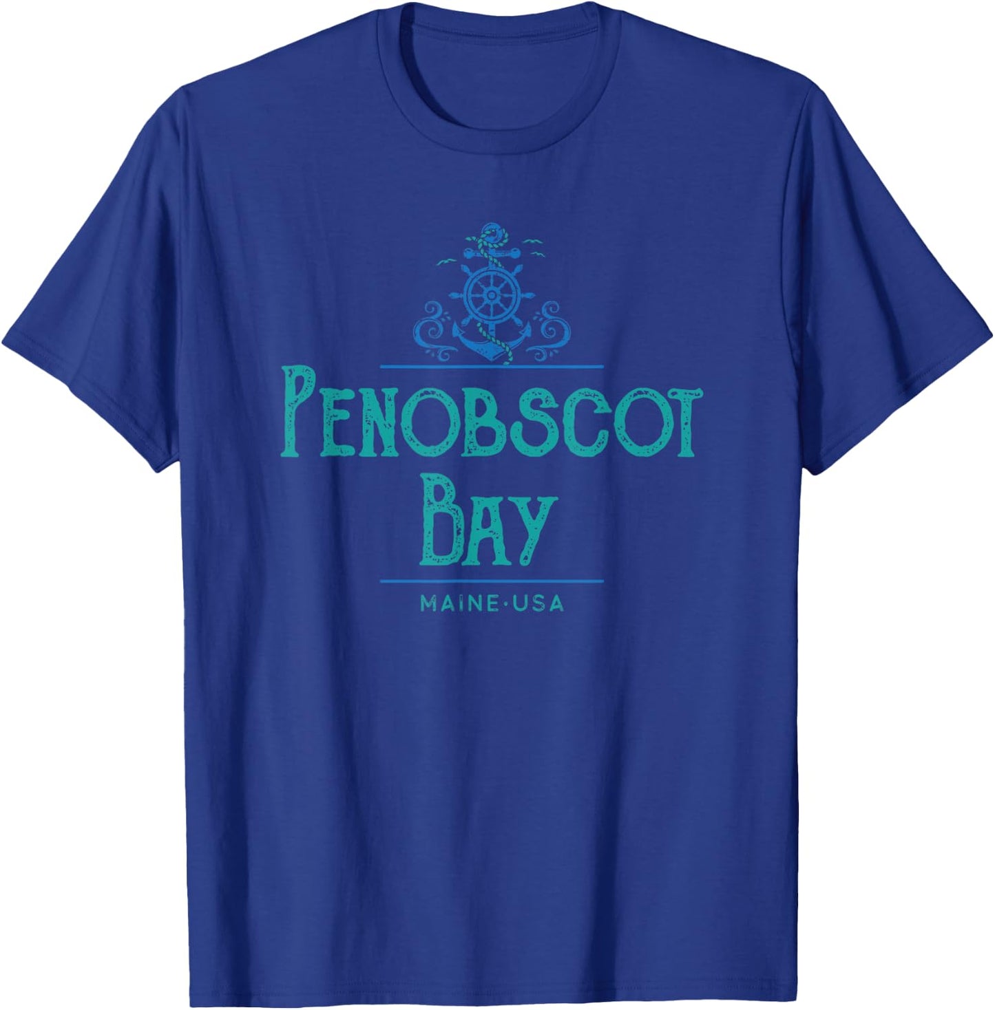 Penobscot Bay Maine Nautical Design T-Shirt - T-Shirt | Royal
