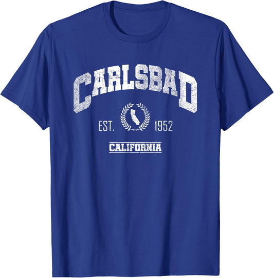 Carlsbad CA | California | Vintage Throwback T-Shirt - T-Shirt | Royal