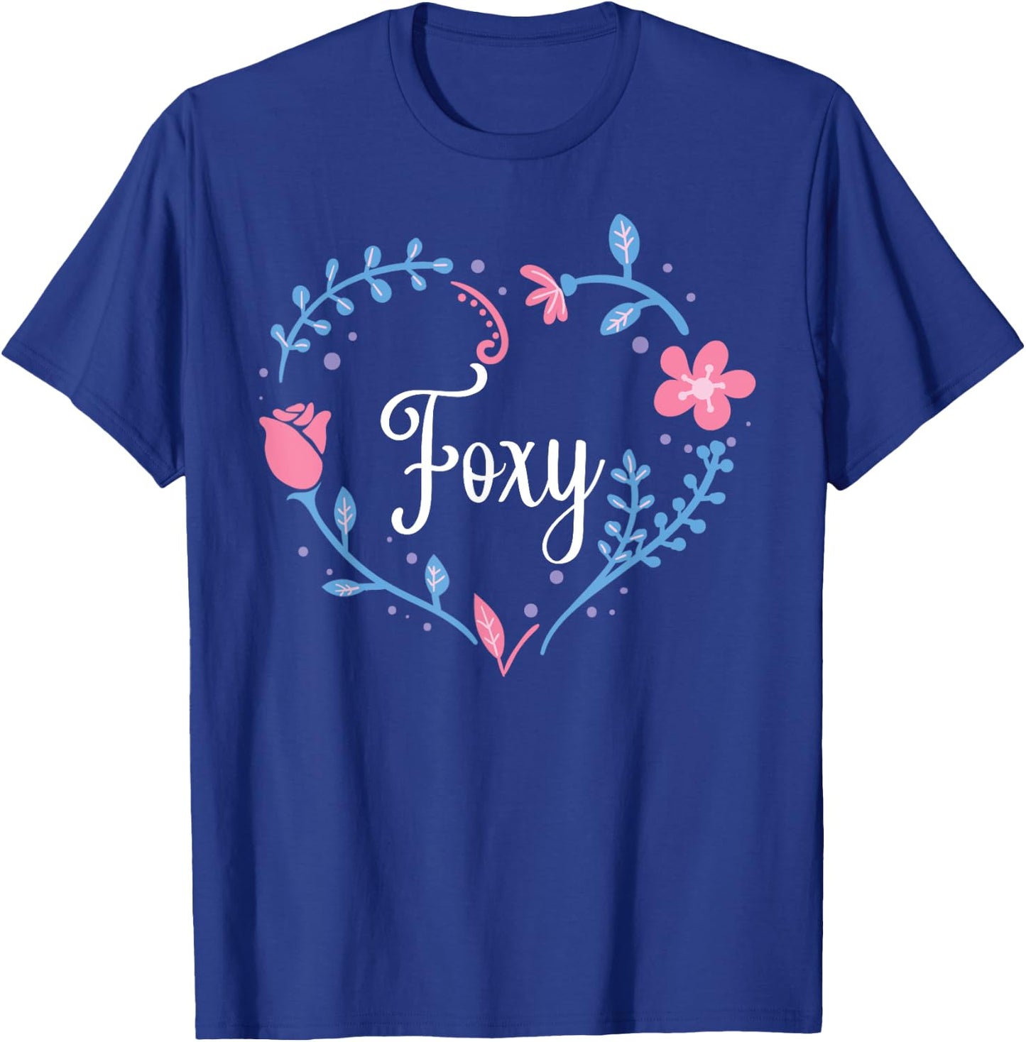 Flower Foxy Grandma Christmas Birthday Gift T-Shirt - T-Shirt | Royal