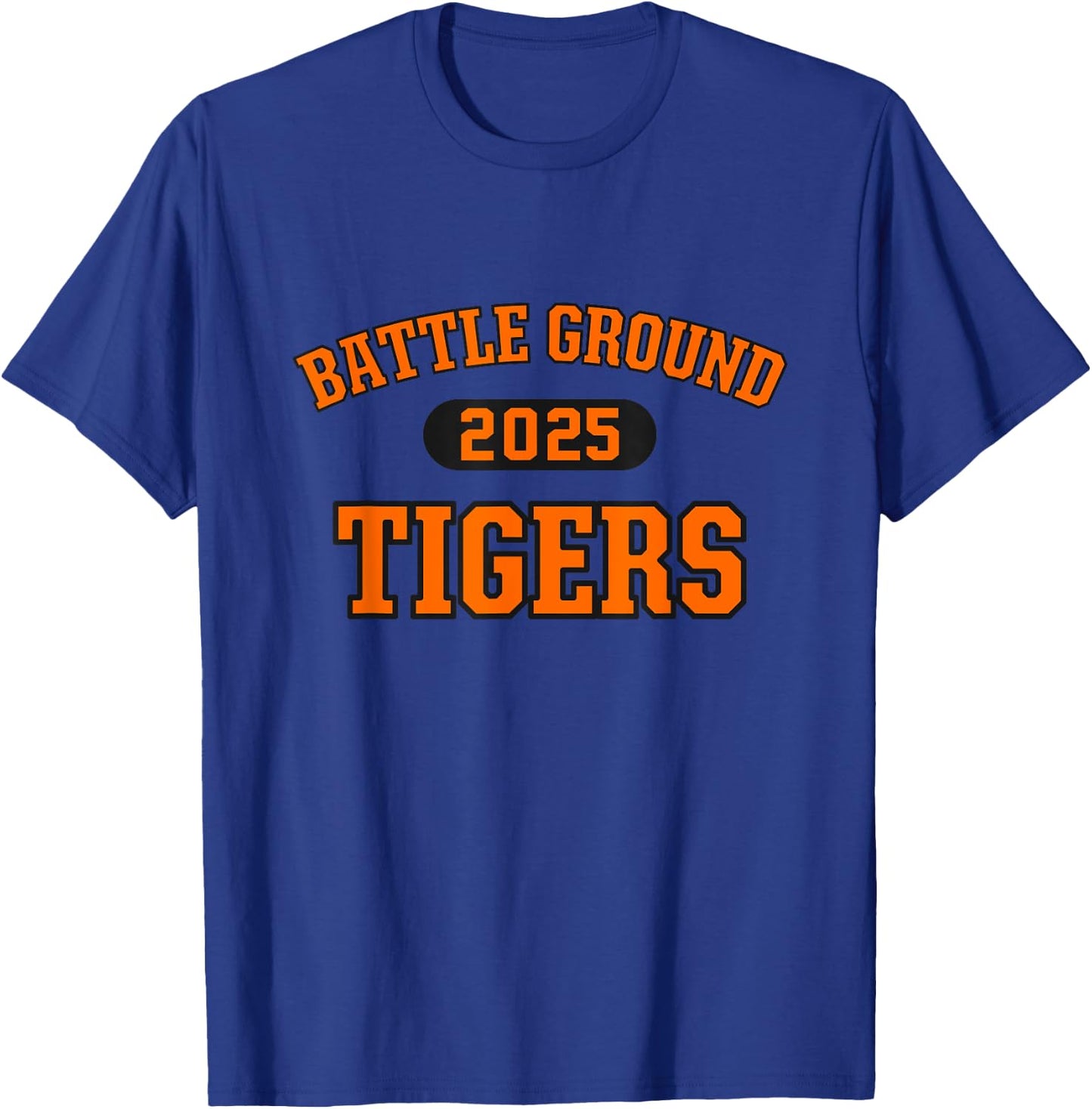 Battle Ground Tigers High School Arch 2025 T-Shirt - T-Shirt | Royal