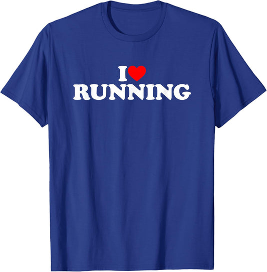 I Love Running Shirt Running Lover Shirt I Heart Running T-Shirt - T-Shirt | Royal