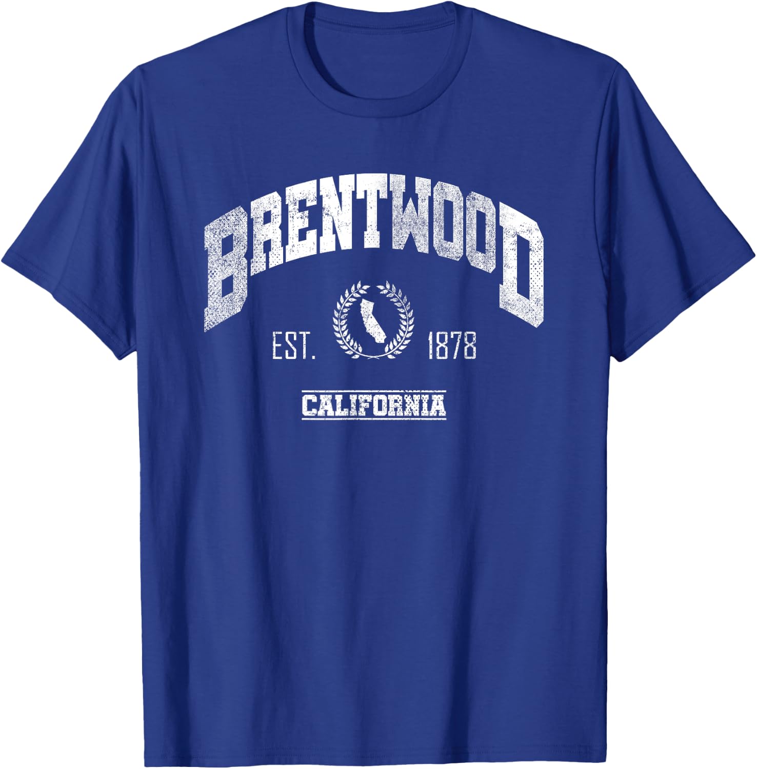 Brentwood CA | California | Vintage Throwback T-Shirt - T-Shirt | Royal