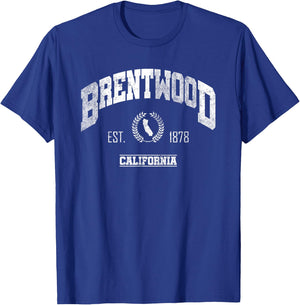 Brentwood CA | California | Vintage Throwback T-Shirt - T-Shirt | Royal