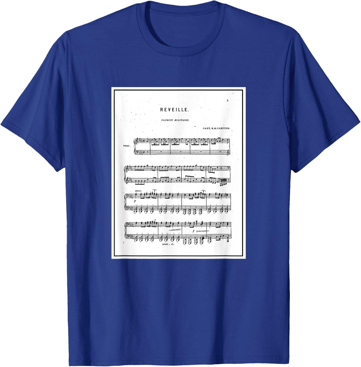 Reveille Sheet Music T-Shirt - T-Shirt | Royal