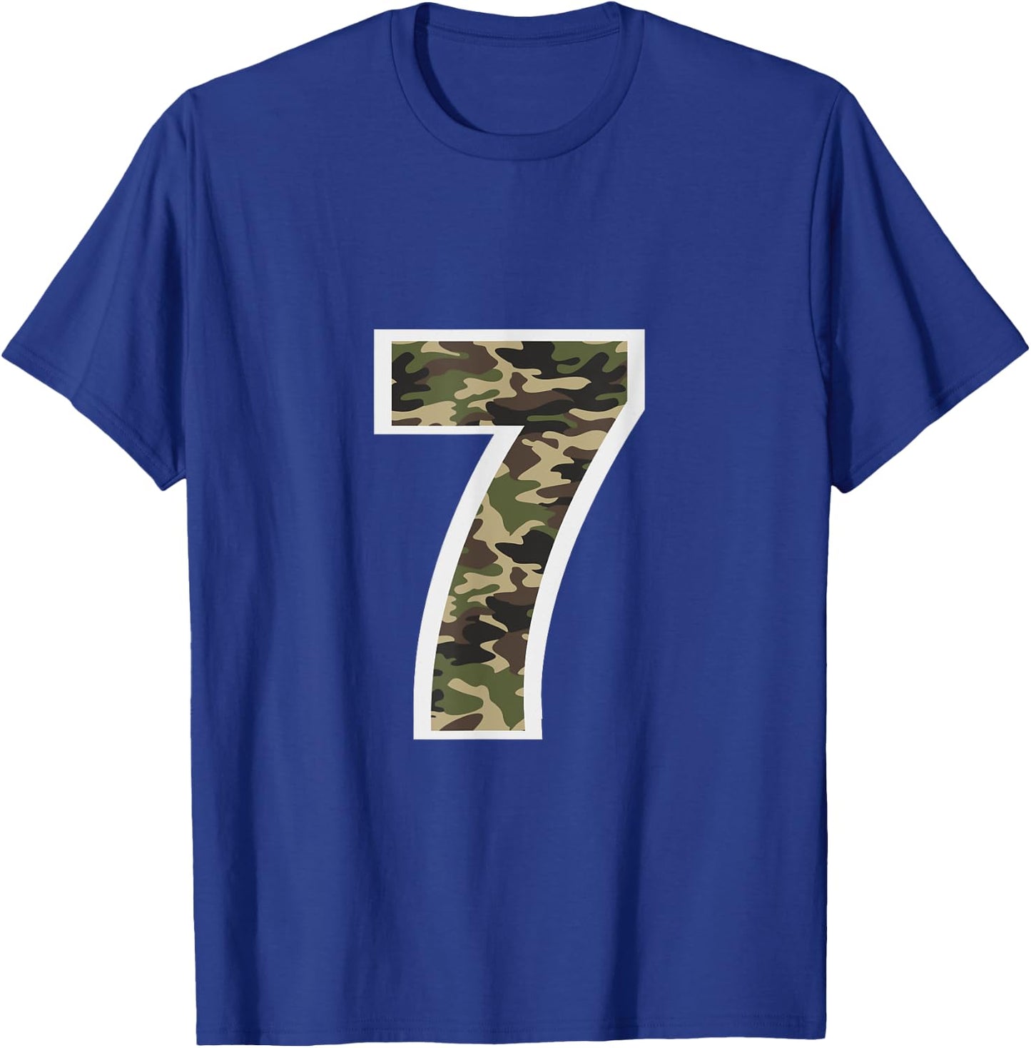 7 My Lucky Number Seven Lucky 7 Camo Camouflage T-Shirt - T-Shirt | Royal