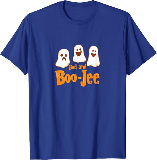 Bad and Boo-Jee Funny Ghost Halloween Design T-Shirt - T-Shirt | Royal