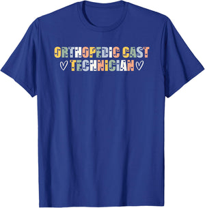 Orthopedic Cast Technician Typeset Orthopedic Technologist T-Shirt - T-Shirt | Royal