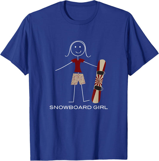 Funny Women Snowboarding, Girl Snowboard T-Shirt - T-Shirt | Royal