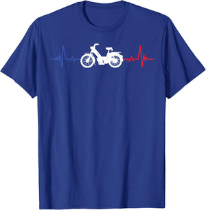 moped mob mobeur moped heartbeat humour , Black, S T-Shirt - T-Shirt | Royal