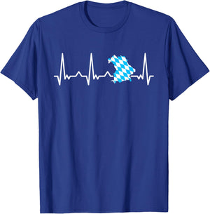 Bayern Herzschlag EKG Freistaat Bayern Bayerische Silhouette T-Shirt - T-Shirt | Royal