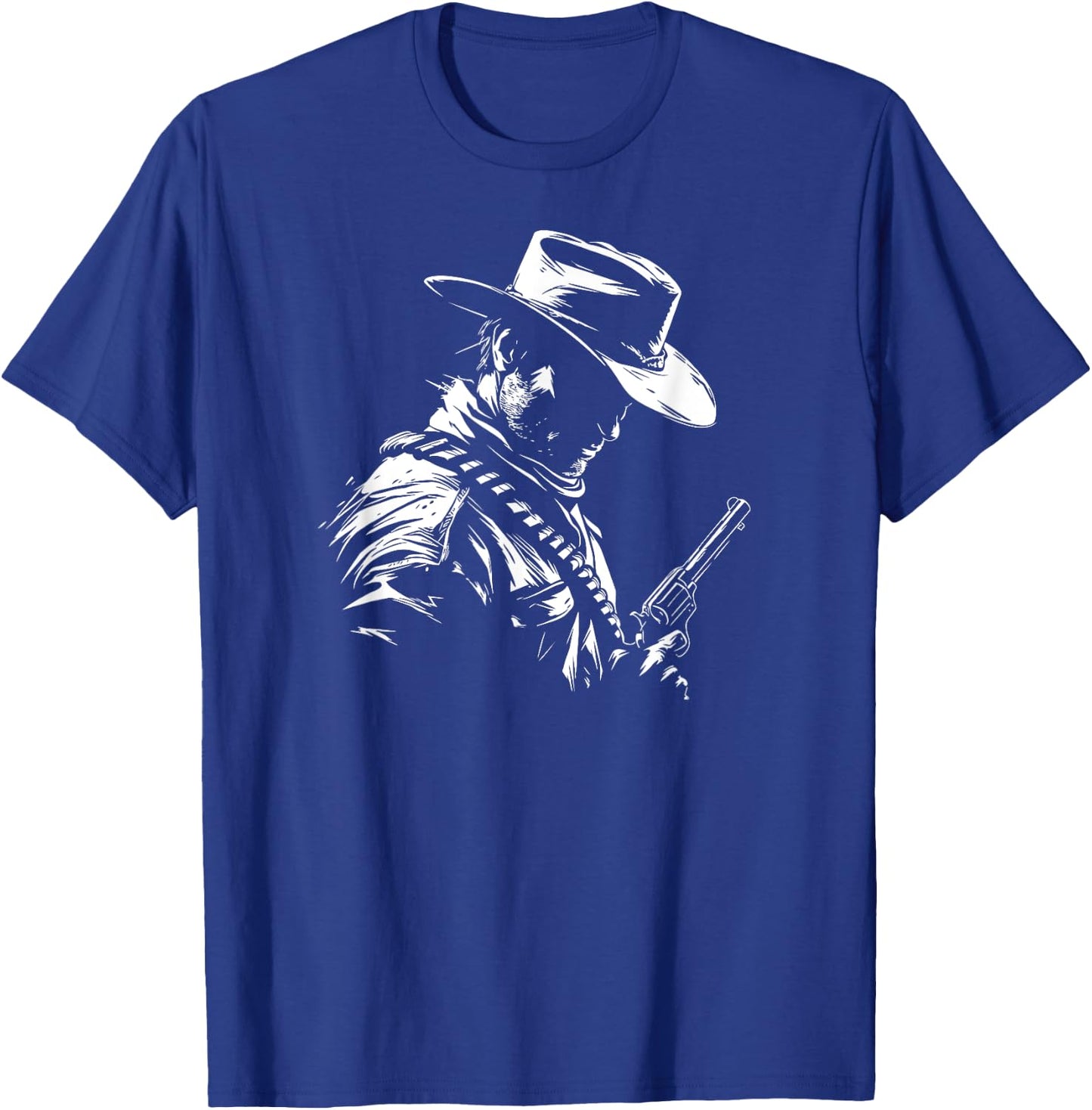 Retro Cowboy Old Western West Gun Revolver Countryman T-Shirt - T-Shirt | Royal