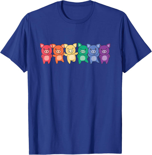 Rainbow Flag Pride Month Lgbtq Rainbow Pig T-Shirt - T-Shirt | Royal