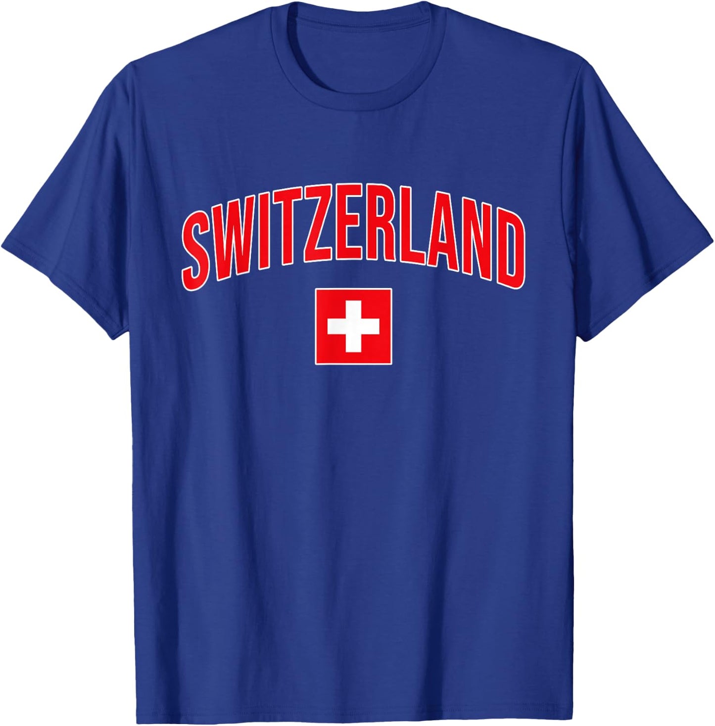 Switzerland - Flag of Switzerland - Throwback Design T-Shirt - T-Shirt | Royal