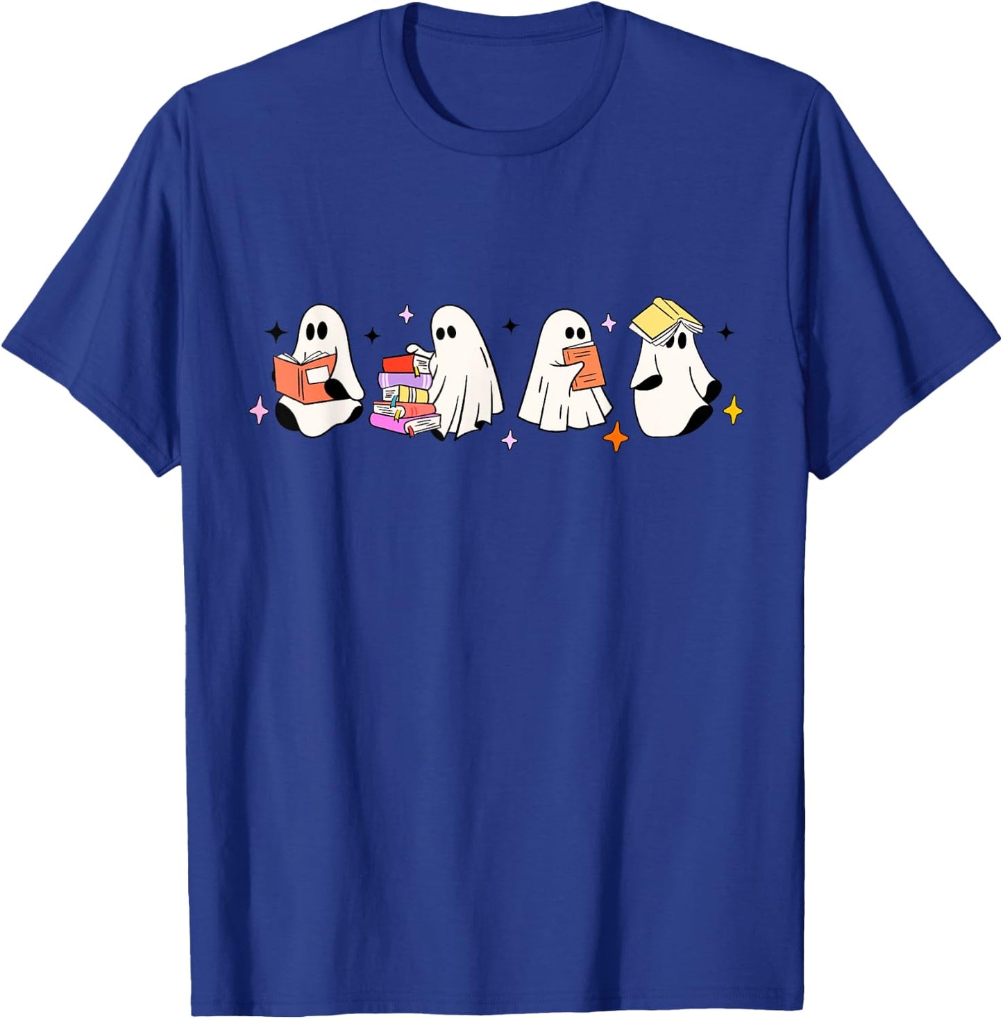 Cute Boo Ghost Read More Books, Funny Halloween, Book Lover T-Shirt - T-Shirt | Royal