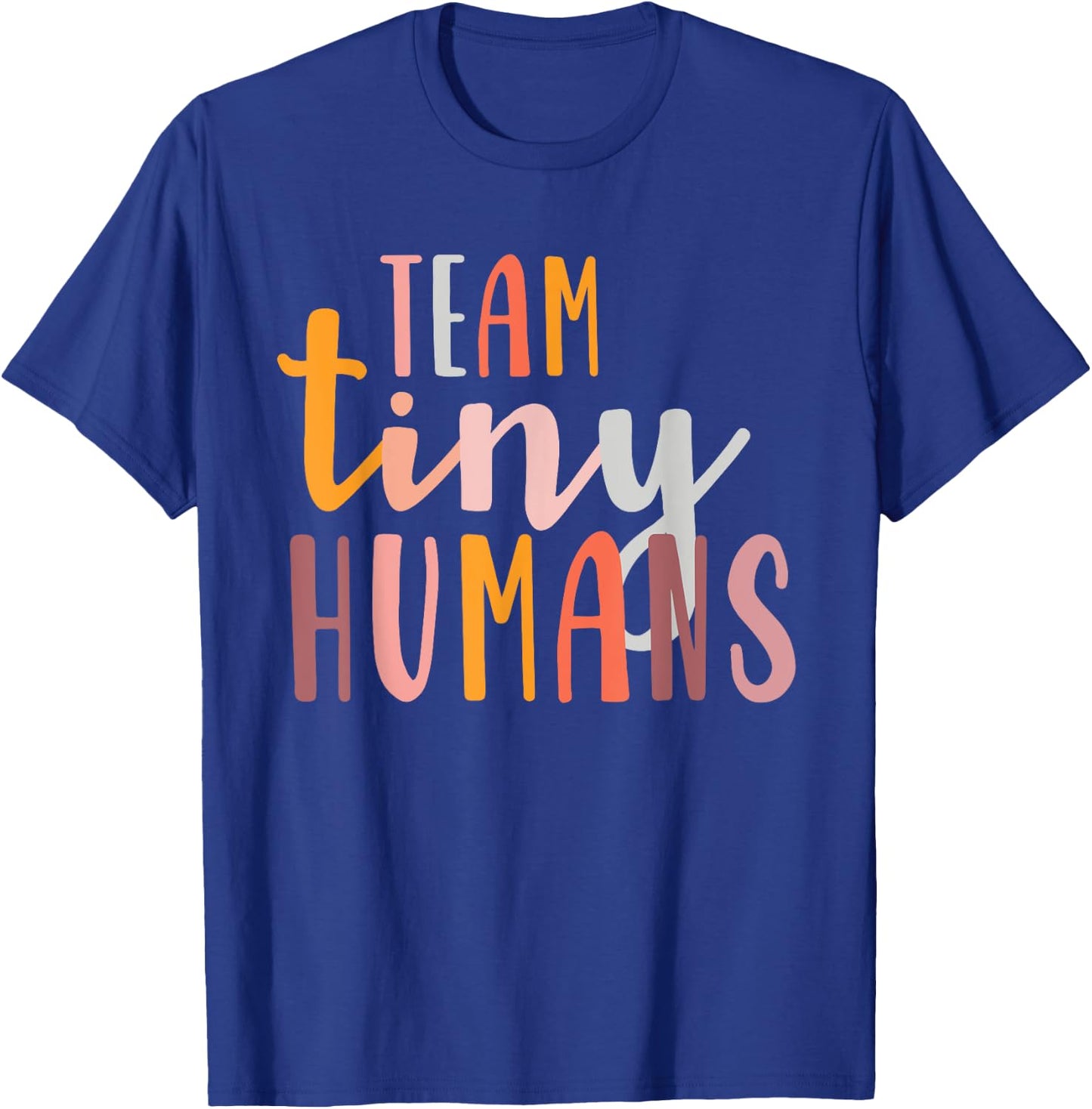 NICU Nurse ICU Neonatal Boho Colorful Retro Team Tiny Humans T-Shirt - T-Shirt | Royal