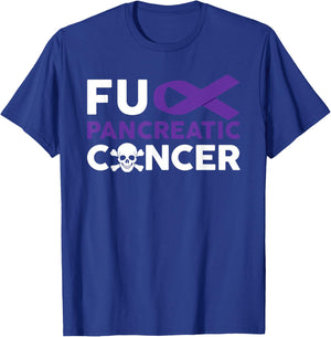 Fuck Pancreatic Cancer T Shirt Fighting Cancer Together Gift T-Shirt - T-Shirt | Royal