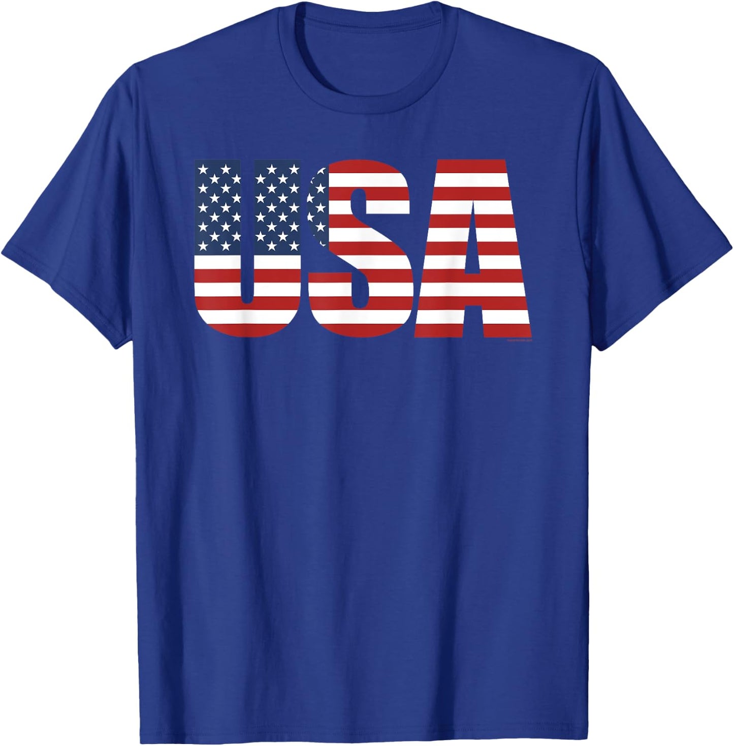 USA Shirt Men Women Kids Patriotic American Flag 4th of July T-Shirt - T-Shirt | Royal