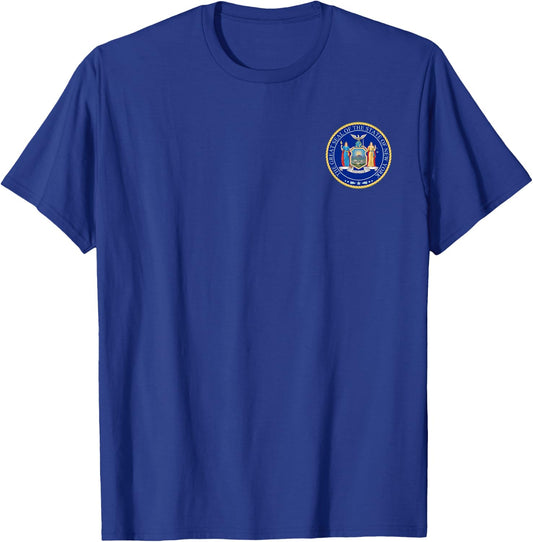 New York State Seal Flag T-Shirt - T-Shirt | Royal